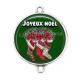 Connecteur Cabochon Argent - joyeux noël