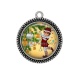 Pendentif Cabochon Argent - lutin