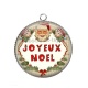 Pendentif Cabochon Argent - joyeux noël