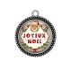 Pendentif Cabochon Argent - joyeux noël