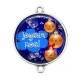 Connecteur Cabochon Argent - joyeux noël