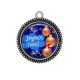 Pendentif Cabochon Argent - joyeux noël