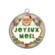 Pendentif Cabochon Argent - joyeux noël