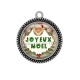 Pendentif Cabochon Argent - joyeux noël