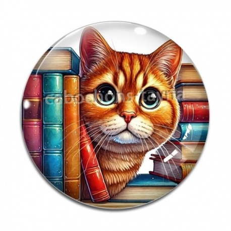 Cabochon Verre - chat
