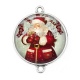 Connecteur Cabochon Argent - père noël