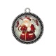 Pendentif Cabochon Argent - père noël