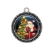 Pendentif Cabochon Argent - père noël