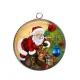 Pendentif Cabochon Argent - père noël