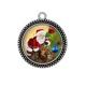 Pendentif Cabochon Argent - père noël