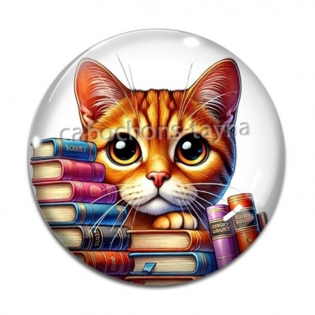 Cabochon Verre - chat