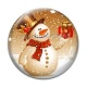 Cabochon Verre - bonhomme des neiges