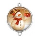Connecteur Cabochon Argent - bonhomme des neiges