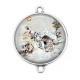 Connecteur Cabochon Argent - bonhomme des neiges