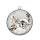 Pendentif Cabochon Argent - bonhomme des neiges