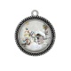 Pendentif Cabochon Argent - bonhomme des neiges