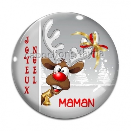 Cabochon Verre - joyeux noël maman