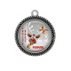 Pendentif Cabochon Argent - joyeux noël maman