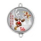 Connecteur Cabochon Argent - joyeux noël tata