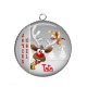 Pendentif Cabochon Argent - joyeux noël tata