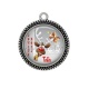 Pendentif Cabochon Argent - joyeux noël tata