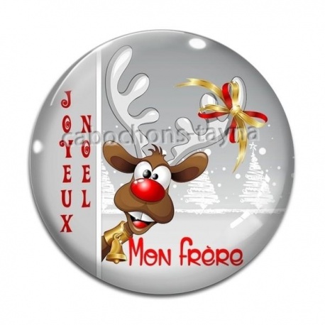 Cabochon Verre - joyeux noël mon frère