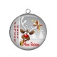 Pendentif Cabochon Argent - joyeux noël mon frère