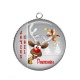 Pendentif Cabochon Argent - joyeux noël parrain