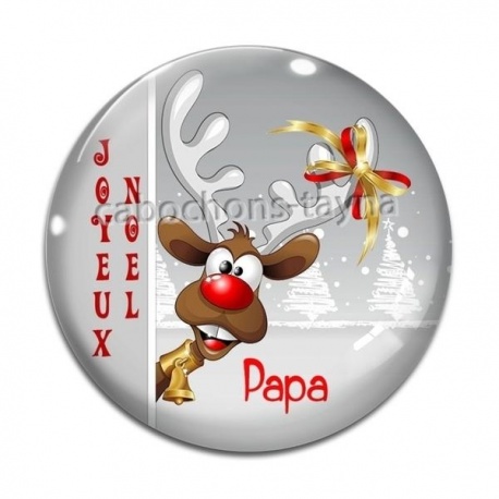 Cabochon Verre - joyeux noël papa