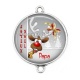 Connecteur Cabochon Argent - joyeux noël papa