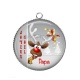 Pendentif Cabochon Argent - joyeux noël papa