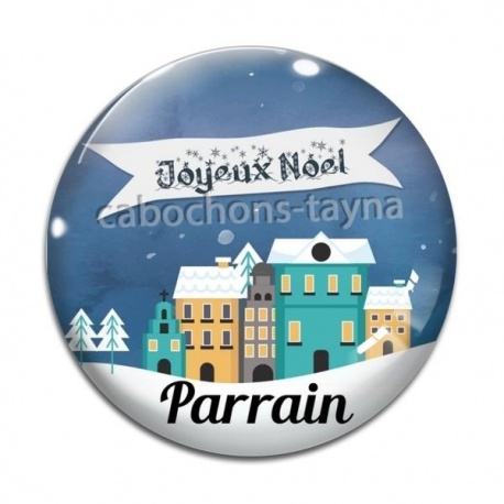 Cabochon Verre - joyeux noël parrain