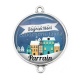 Connecteur Cabochon Argent - joyeux noël parrain
