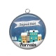 Pendentif Cabochon Argent - joyeux noël parrain