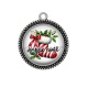 Pendentif Cabochon Argent - botte joyeux noël