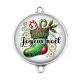 Connecteur Cabochon Argent - botte joyeux noël