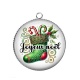 Pendentif Cabochon Argent - botte joyeux noël