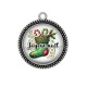 Pendentif Cabochon Argent - botte joyeux noël