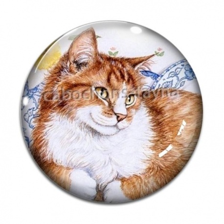 Cabochon Verre - chat