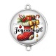 Connecteur Cabochon Argent - botte joyeux noël