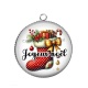 Pendentif Cabochon Argent - botte joyeux noël