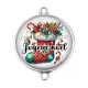 Connecteur Cabochon Argent - botte joyeux noël