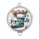 Connecteur Cabochon Argent - botte joyeux noël