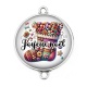 Connecteur Cabochon Argent - botte joyeux noël