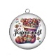 Pendentif Cabochon Argent - botte joyeux noël