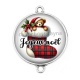 Connecteur Cabochon Argent - botte joyeux noël