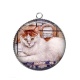Pendentif Cabochon Argent - chat