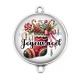 Connecteur Cabochon Argent - botte joyeux noël