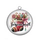Pendentif Cabochon Argent - botte joyeux noël