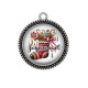 Pendentif Cabochon Argent - botte joyeux noël